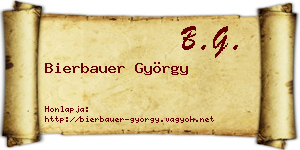Bierbauer György névjegykártya